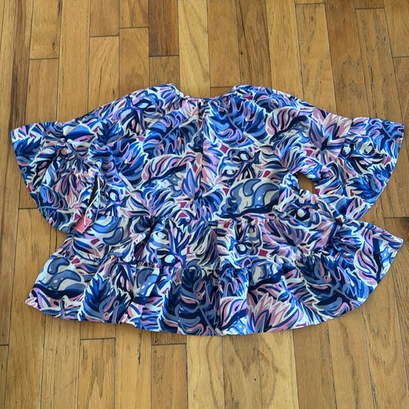 Simply Southern | Gather Blouse | Blue/Purple/Pink | Bell Sleeves | Tiered | S - Picture 7 of 7